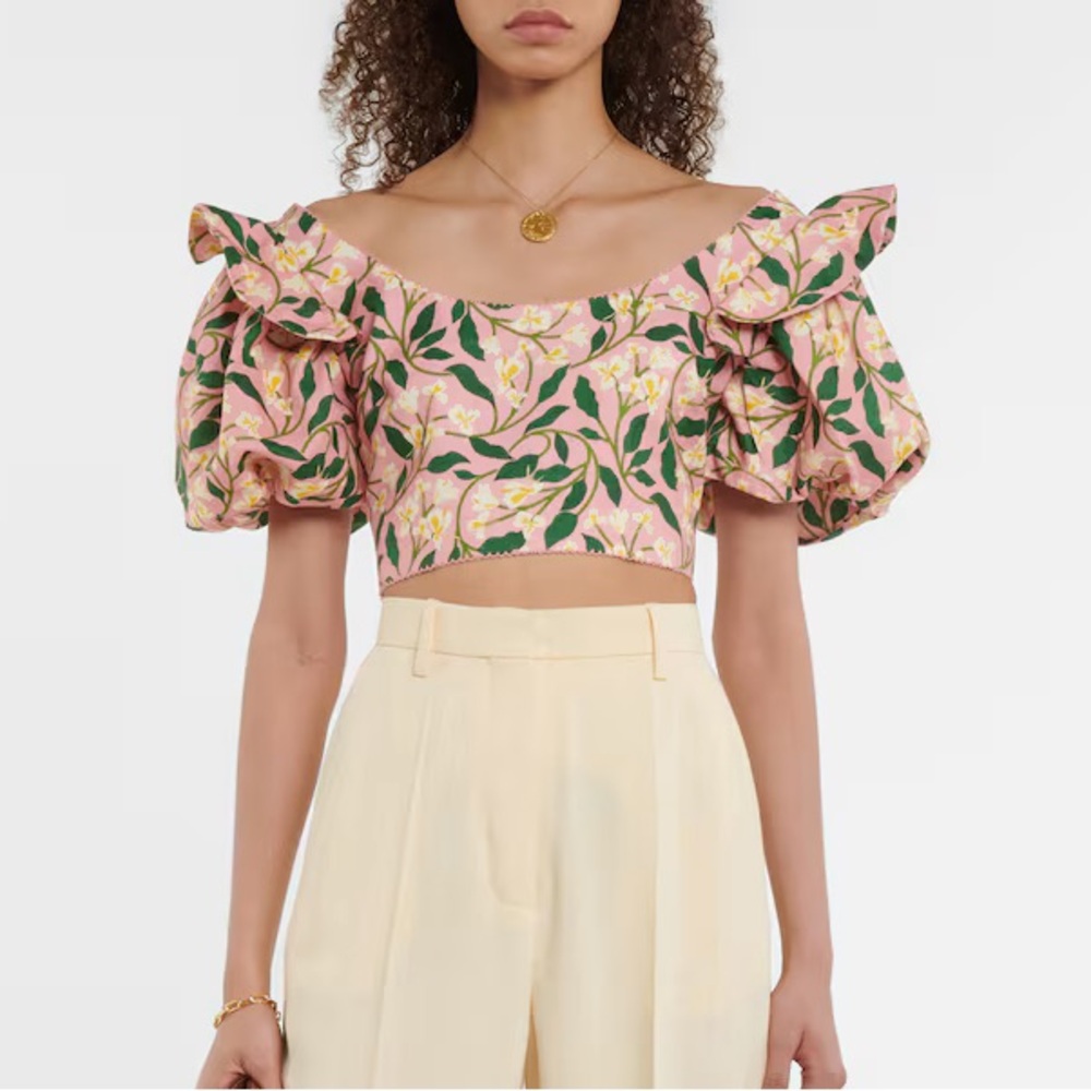 NWT Agua by Agua Bendita nova dos gardenias lila crop top (lilac)